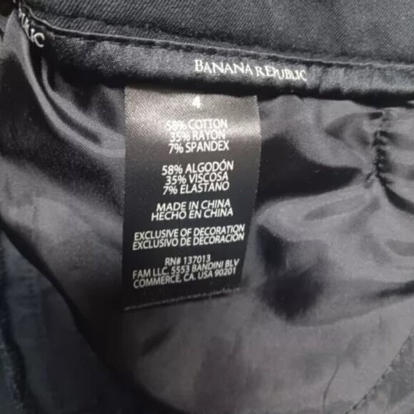 Banana Republic Slim Fit Black Solid Ankle Pants Size 4 Stretch GUC - Picture 9 of 9